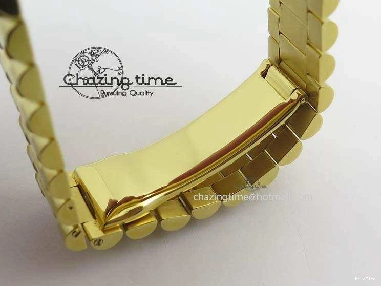MiroTime 0219 DayDate 40mm BP-Maker 228238 YG Wrapped Gold Roman Dial (Fluted Bezel) On YG Bracelet ETA Attractive 3848